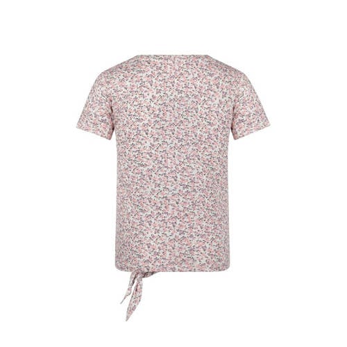 Koko Noko gebloemd T-shirt roze Meisjes Katoen Ronde hals Bloemen 104