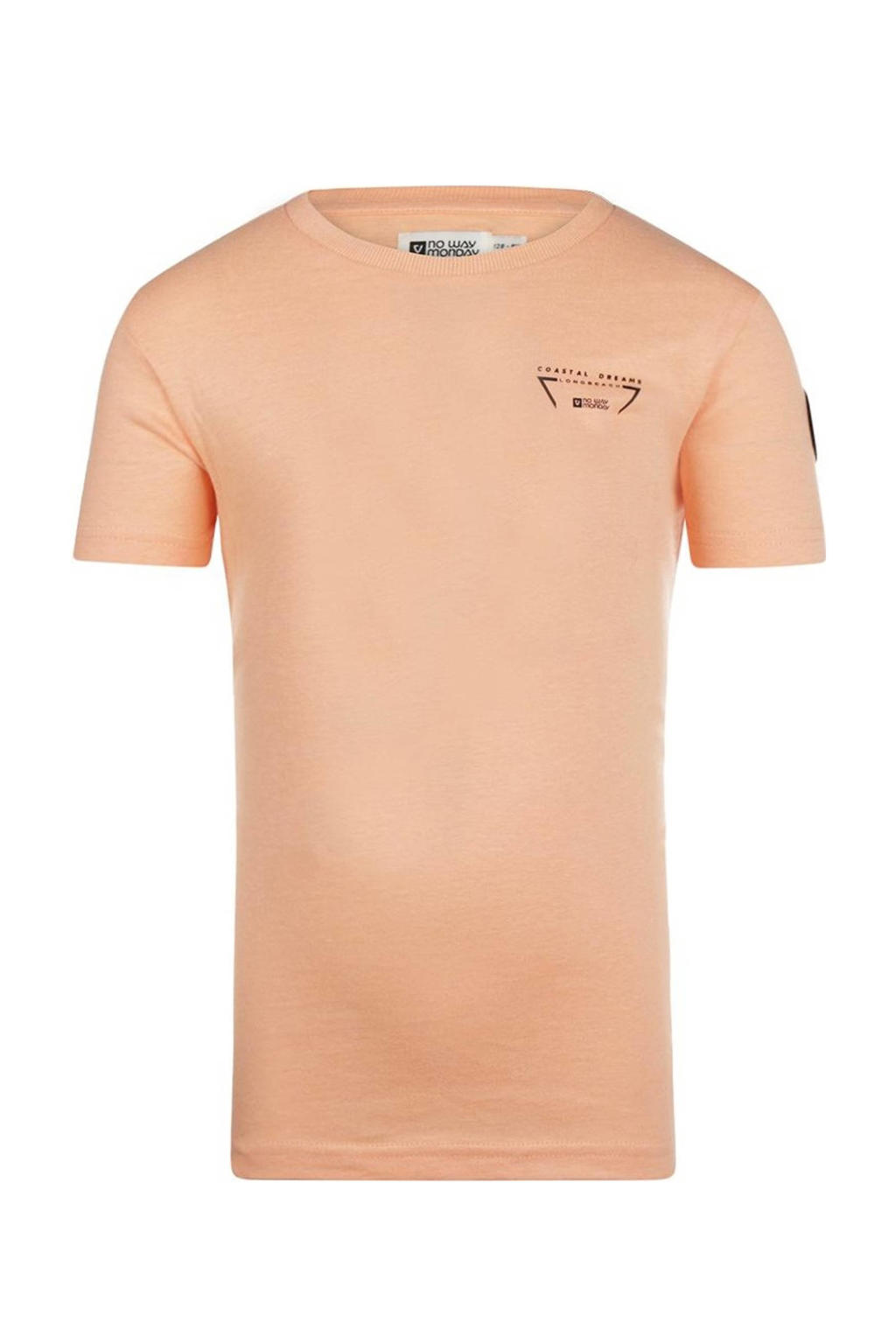 No Way Monday T-shirt met logo oranje