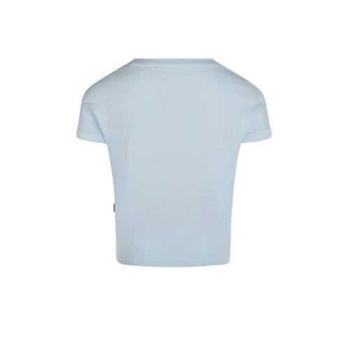 No Way Monday T-shirt met tekst lichtblauw Meisjes Katoen Ronde hals Tekst 104