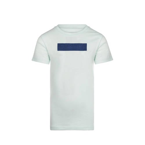 No Way Monday T-shirt met logo lichtblauw Jongens Katoen Ronde hals Logo
