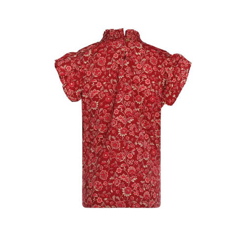 No Way Monday blouse met paisleyprint rood Meisjes Polyester Opstaande kraag 128