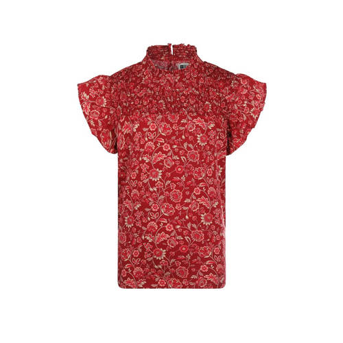 No Way Monday blouse met paisleyprint rood Meisjes Polyester Opstaande kraag