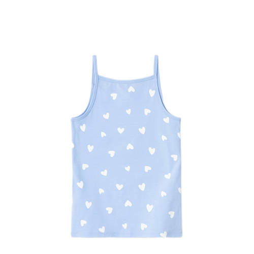 name it KIDS singlet- set van 2 lichtblauw lichtroze wit Meisjes Stretchkatoen Vierkante hals 116