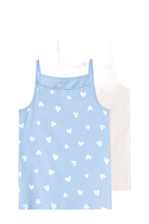 singlet - lichtblauw/lichtroze/wit (set van 2)