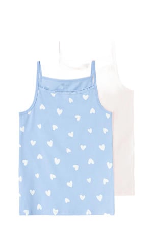 singlet - lichtblauw/lichtroze/wit (set van 2)