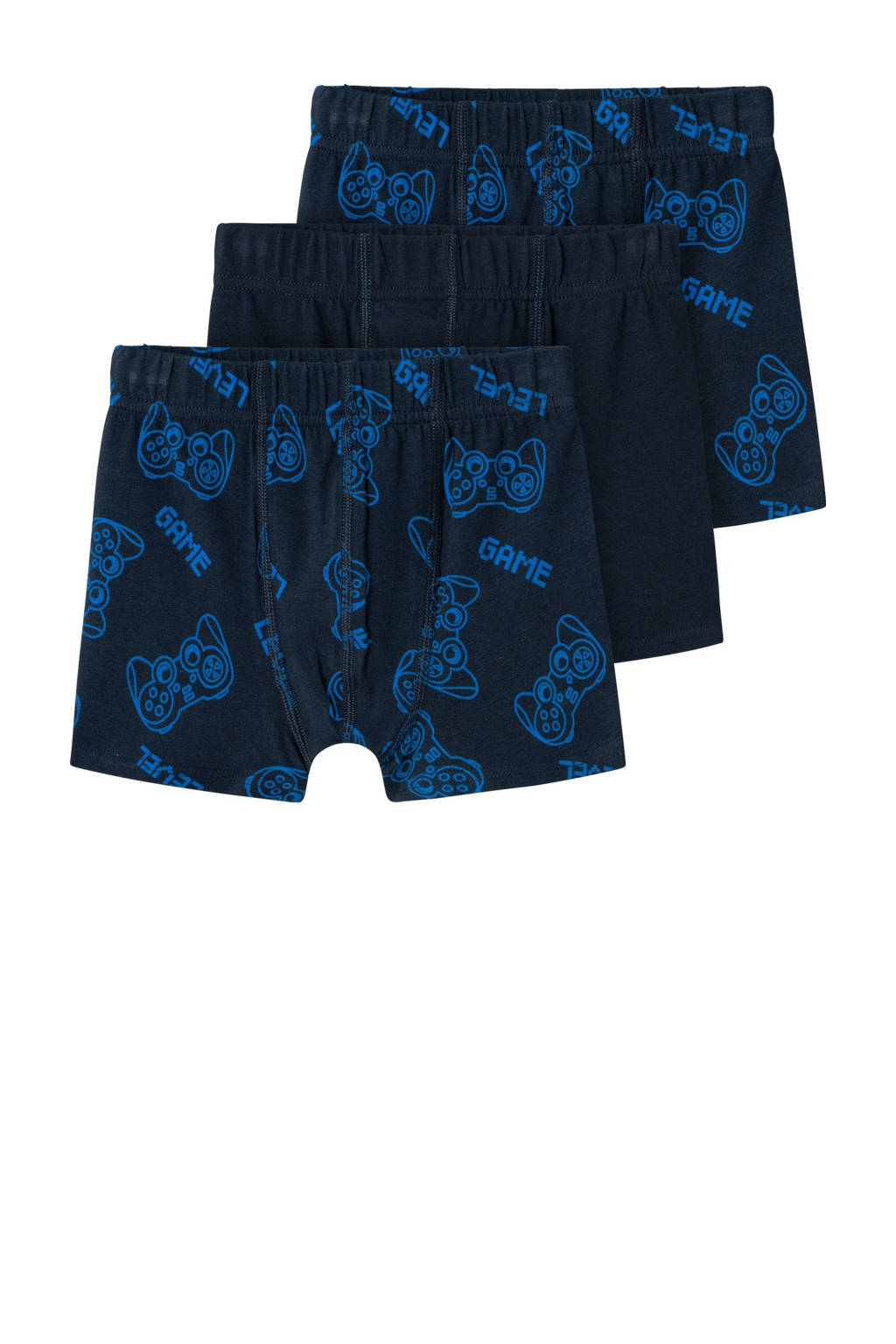 boxershort NMMTIGHTS- set van 3 donkerblauw/blauw