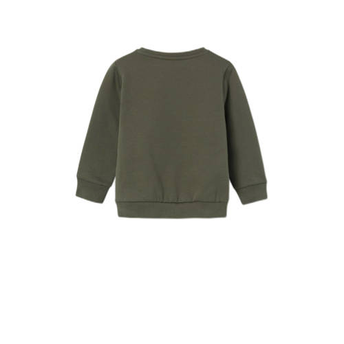 name it MINI sweater NMMNAT met printopdruk donkergroen Printopdruk 86