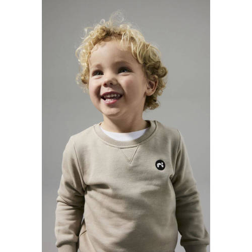 NAME IT MINI sweater NMMVIMO lichtbruin Grijs Effen - maat 86 afbeelding