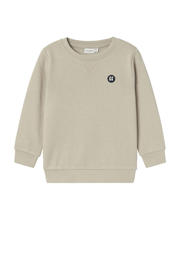 thumbnail: Lichtgrijze jongens NAME IT MINI sweater met effen, lange mouwen en ronde hals