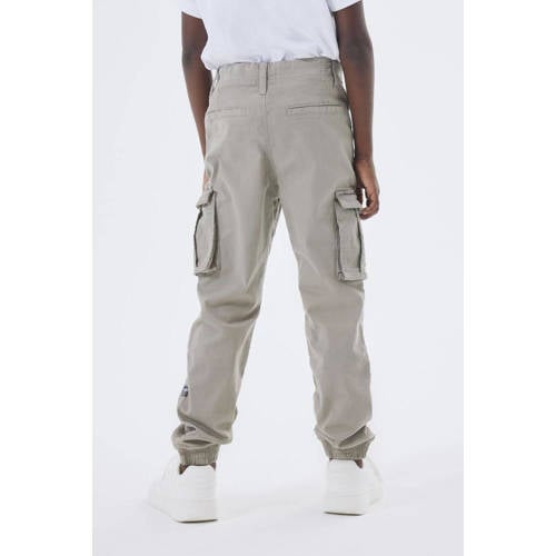 name it KIDS regular fit cargobroek NKMRYAN beige Jongens Stretchkatoen 116