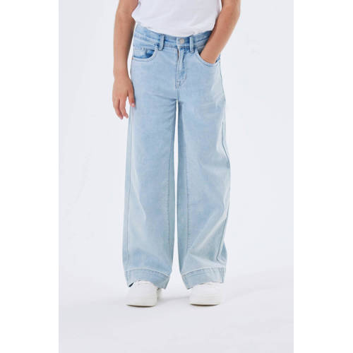 Name it KIDS wide leg jeans NKFROSE light blue denim Blauw Meisjes Stretchdenim 116