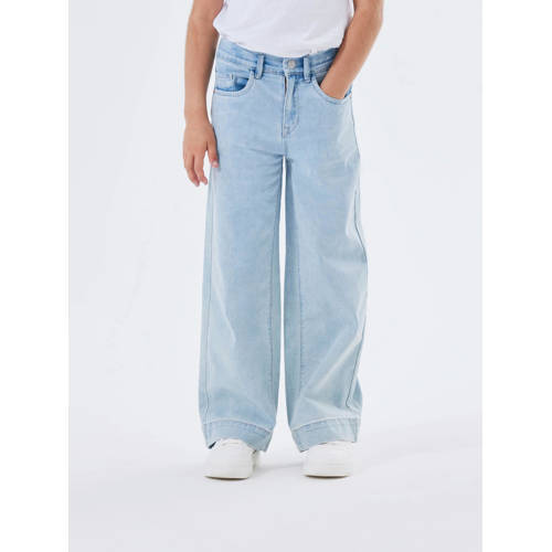 Name it KIDS wide leg jeans NKFROSE light blue denim Blauw Meisjes Stretchdenim 116