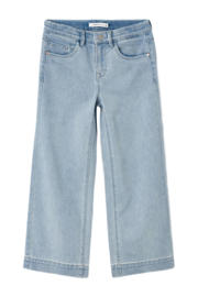 thumbnail: Lichtblauwe meisjes NAME IT KIDS wide leg jeans van stretchdenim met rits- en knoopsluiting en effen