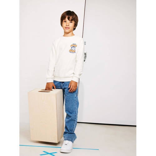 name it KIDS straight fit jeans NKMRYAN medium blue denim Blauw Effen 128