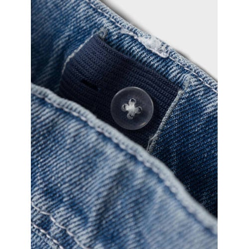 name it KIDS straight fit jeans NKMRYAN medium blue denim Blauw Effen 128