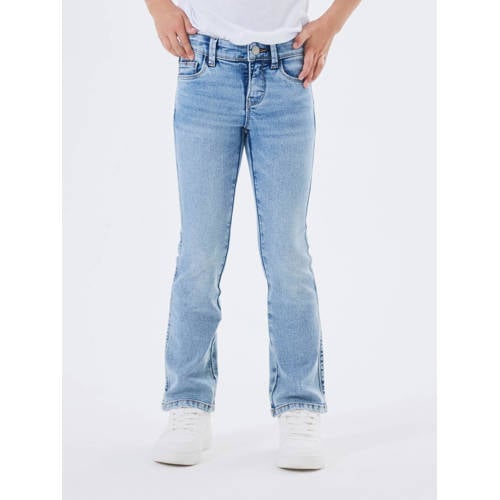 NAME IT KIDS straight fit jeans NKFPOLLY light blue denim Blauw Meisjes Stretchdenim - 104