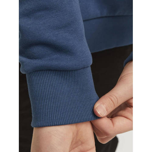 jack & jones JUNIOR hoodie JJECORP met tekst petrol blauw Sweater Tekst 116