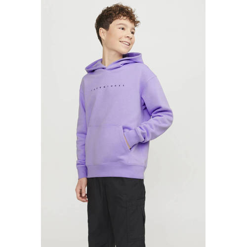 Jack & jones JUNIOR hoodie JJESTAR met tekst paars Sweater Tekst 116