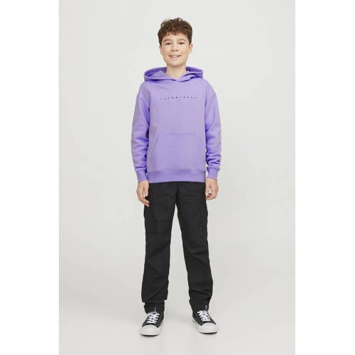 jack & jones JUNIOR hoodie JJESTAR met tekst paars Sweater Tekst 116