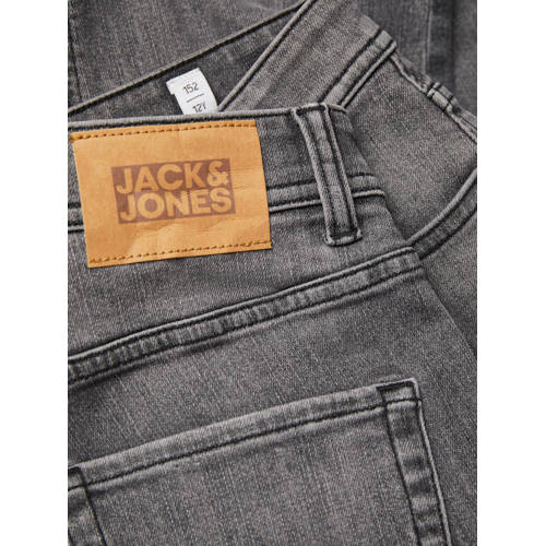 jack & jones JUNIOR regular fit jeans JJICLARK grey denim Grijs Jongens Stretchdenim 128