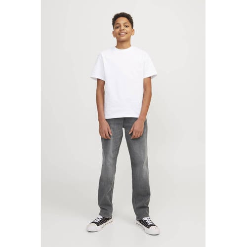 JACK & JONES JUNIOR regular fit jeans JJICLARK grey denim Grijs Jongens Stretchdenim