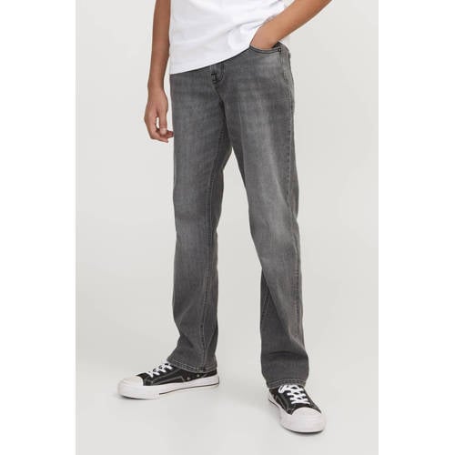 jack & jones JUNIOR regular fit jeans JJICLARK grey denim Grijs Jongens Stretchdenim 128