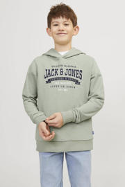 thumbnail: JACK & JONES JUNIOR hoodie JJELOGO  met tekst pistache groen
