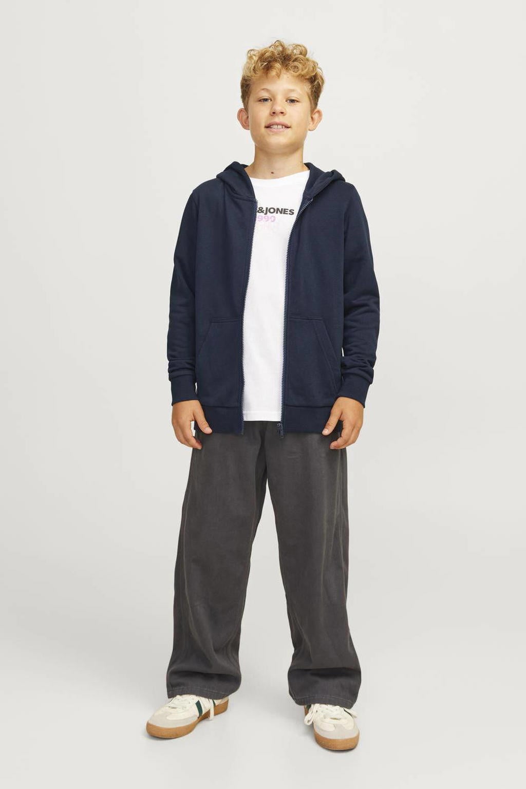 JACK & JONES JUNIOR sweatvest JJEBRADLEY donkerblauw
