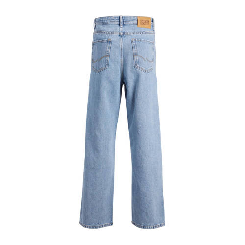 jack & jones JUNIOR high waist loose fit jeans JJIALEX light blue denim Blauw Jongens Katoen 128