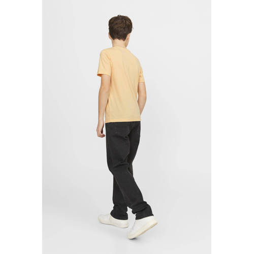 jack & jones JUNIOR T-shirt JJELOGO van katoen lichtoranje Tekst 116