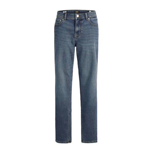 JACK & JONES JUNIOR regular jeans JJICLARK medium blue denim Blauw Jongens Stretchdenim
