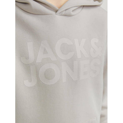 jack & jones JUNIOR hoodie JJECORP met tekst ecru Sweater Tekst 128