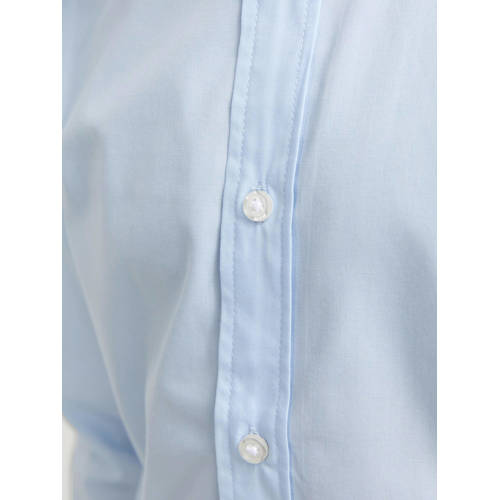 jack & jones JUNIOR overhemd lichtblauw Jongens Polyester Klassieke kraag 116