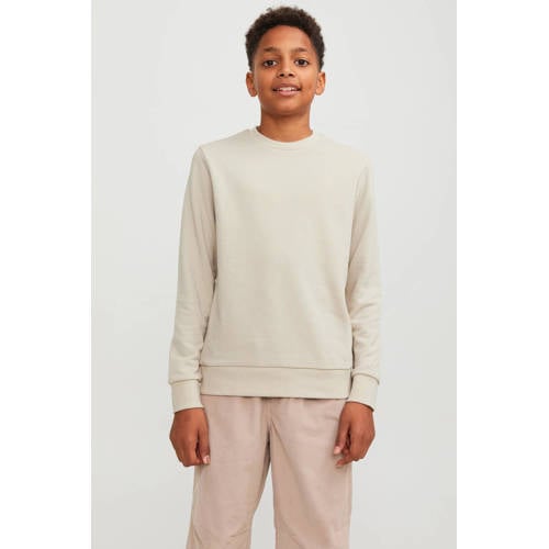 jack & jones JUNIOR sweater JJEBRADLEY ecru Jongens Polyester Ronde hals 116