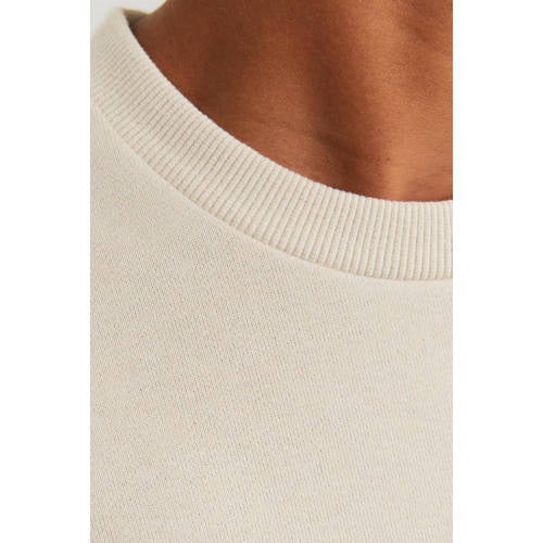 jack & jones JUNIOR sweater JJEBRADLEY ecru Jongens Polyester Ronde hals 116