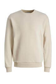 thumbnail: Ecru jongens JACK & JONES JUNIOR sweater met effen, lange mouwen, ronde hals en geribde boorden
