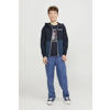 JACK & JONES JUNIOR zomerjas JJERUSH  met tekst donkerblauw