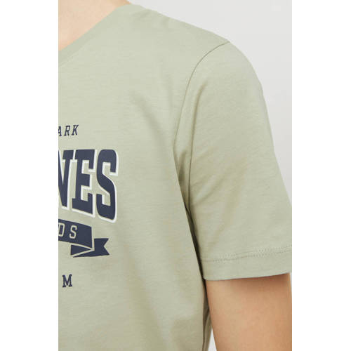 jack & jones JUNIOR T-shirt JJELOGO van biologisch katoen pistache groen 116