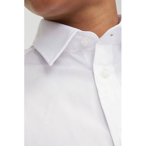 jack & jones JUNIOR overhemd JJJOE wit Jongens Polyester Klassieke kraag 128