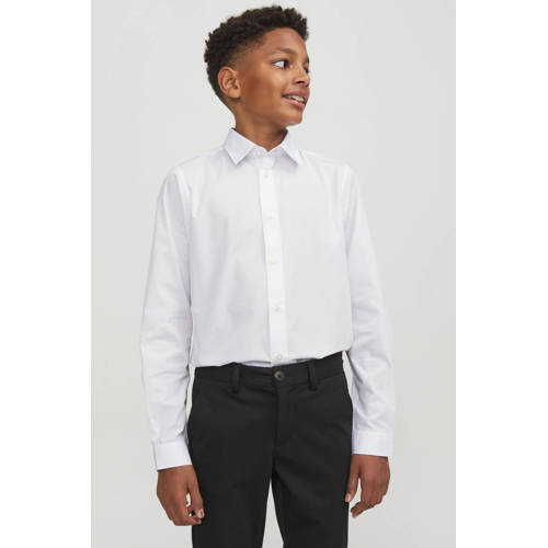 jack & jones JUNIOR overhemd JJJOE wit Jongens Polyester Klassieke kraag 128