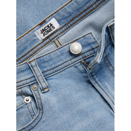 jack & jones JUNIOR slim fit jeans JJIGLENN JJORIGINAL SQ 730 SN JNR light blue denim Blauw Jongens Stretchdenim 128