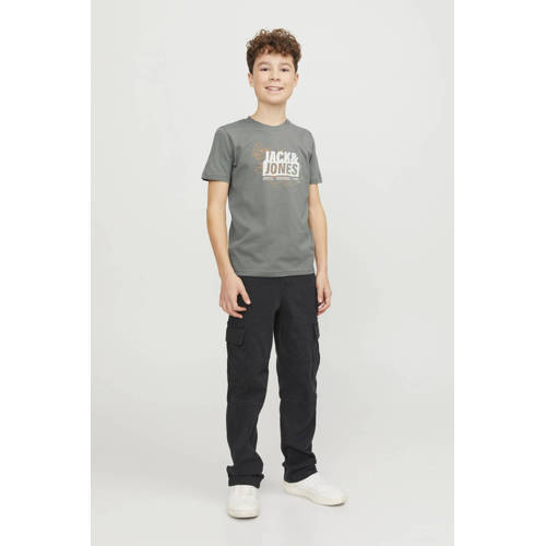 jack & jones JUNIOR T-shirt JCOMAP met printopdruk lichtgroen Jongens Katoen Ronde hals 140