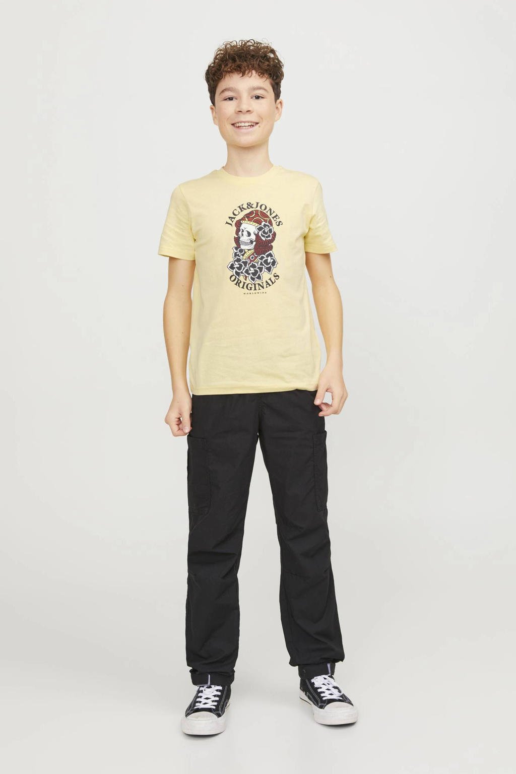 JACK & JONES JUNIOR T-shirt JORHEAVENS met printopdruk geel