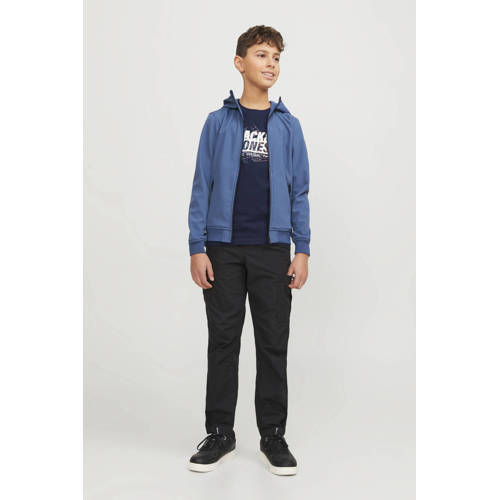 jack & jones JUNIOR T-shirt JCOMAP met printopdruk donkerblauw Jongens Katoen Ronde hals 140