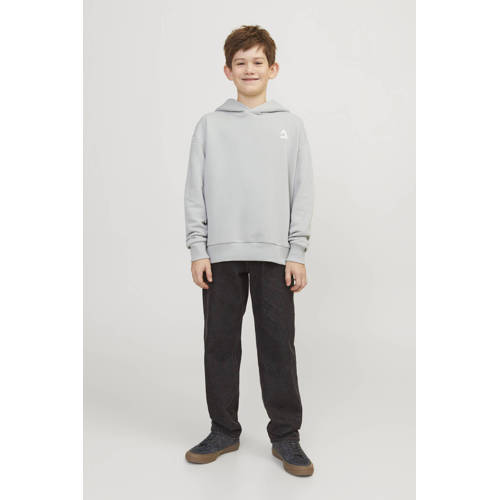 jack & jones JUNIOR hoodie JCOTRIANGLE met backprint grijs geel Sweater 140