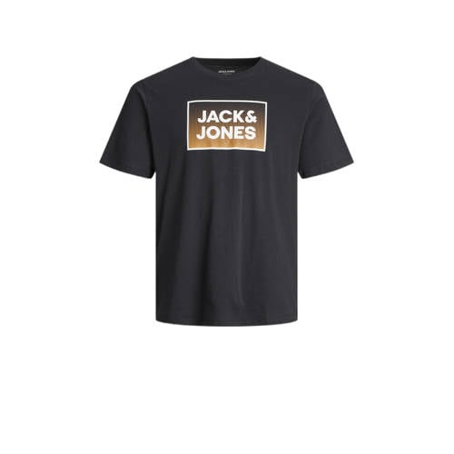 JACK & JONES JUNIOR T-shirt JJSTEEL met printopdruk donkerblauw Jongens Katoen Ronde hals