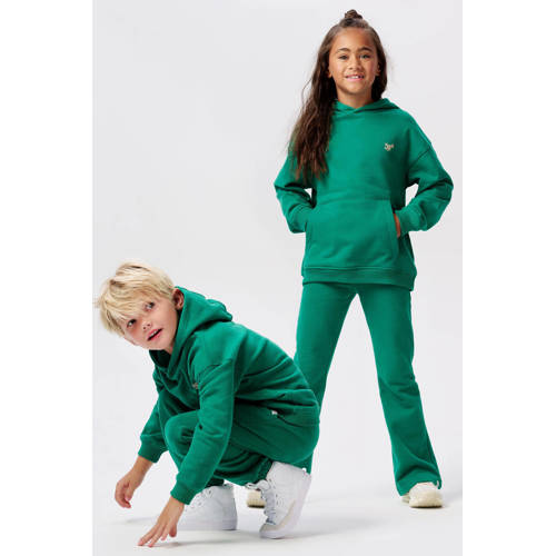 Noppies hoodie Nanded van katoen felgroen Sweater Effen 74