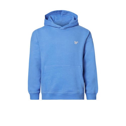 Noppies hoodie Nanded van biologisch katoen felblauw Sweater Effen
