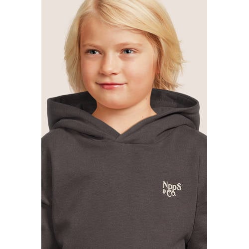 Noppies hoodie Nanded van biologisch katoen grijs Sweater Effen 104