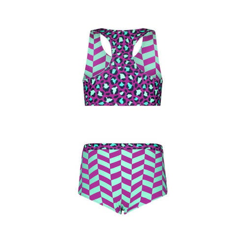 B.Nosy reversible crop bikini paars mintgroen Meisjes Polyester All over print 116